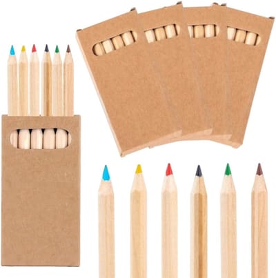 SnelShoppen - Kleurpotloden voor Kinderen - 5 Dozen met 30 Mini Kleurpotloden in 6 Kleuren - Ideaal voor Tekenen, Schilderen, Schrijven en Schetsen