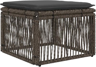 vidaXL - voetensteun - Grijs - poly - rattan