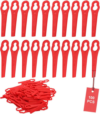 100 stuks gazontrimmer messen rood reservemes gazontrimmer kunststof grastrimmer Geschikt voor FRT18A FRT18A1 Kunst 46155 FRT20A1 accessoires