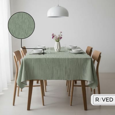 Raved Tafelzeil – 140 cm x 160 cm – Linnenlook Groen – PVC – Afwasbaar