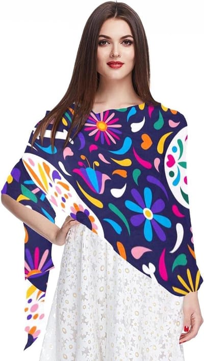 Sjaal - Deken omslagdoek - Decoratie outfit - Lichtgewicht chiffon - 180x73 cm - Multicolor