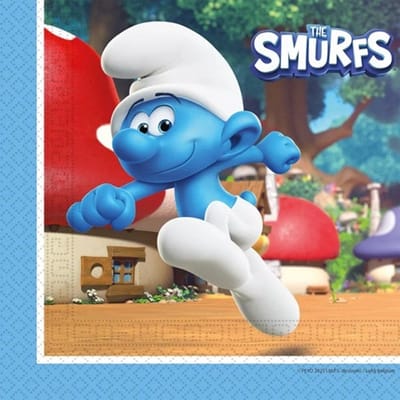 Smurfen servetten - 20 stuks - 33x33 cm