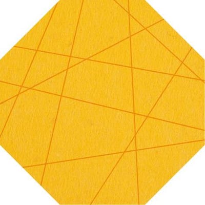 8-Hoek lijnen vilt onderzetters - Geel - 6 stuks - 9,5 x 9,5 cm - Tafeldecoratie - Glas onderzetter - Cadeau - Woondecoratie - Woonkamer - Tafelbescherming - Onderzetters Voor Glazen - Keukenbenodigdheden - Woonaccessoires - Tafelaccessoires