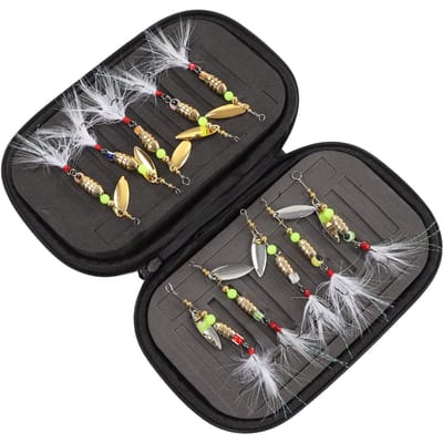 10 stuks Sequin Rotatie Vis Aas Veerhaak Hoog Koolstofstaal Zoutwaterbestendig black
