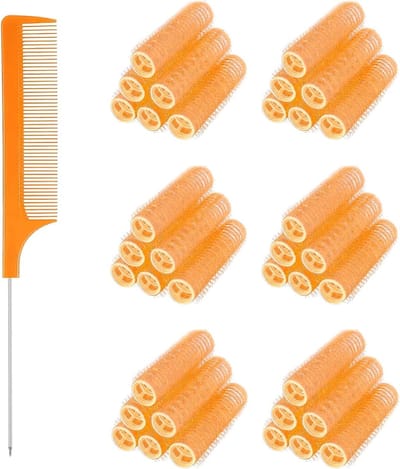 Set van 37 Zelfklevende Kleine Krulspelden met Stalen Naaldpunt Kam voor Haarstyling en Kapsels