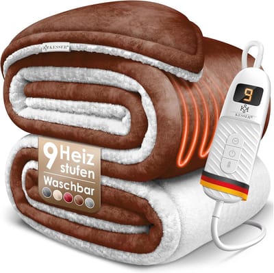 Dubbelzijdige Elektrische Deken van Sherpa-Fleece - 9 Warmtestanden, Timer en Automatische Uitschakeling