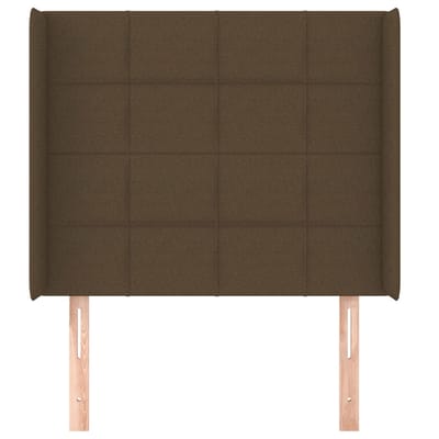 vidaXL - Hoofdbord - met - randen - 103x16x118/128 - cm - stof - donkerbruin