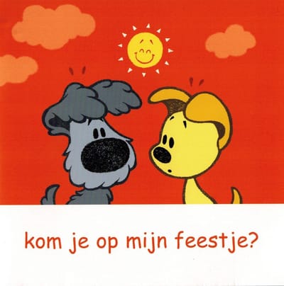 Woezel & Pip Wenskaart: feestje