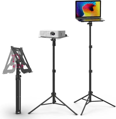 Beamerstandaard - Laptop Statief - Presentaties Geven - 360 Graden Draaibaar - 60-150cm Verstelbaar - Zwart