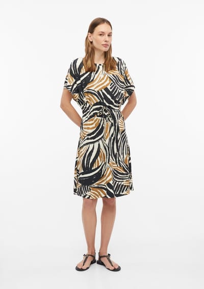 Mouwloze Jersey Jurk met Koord en Uitlopende Zoom Dames s.Oliver
