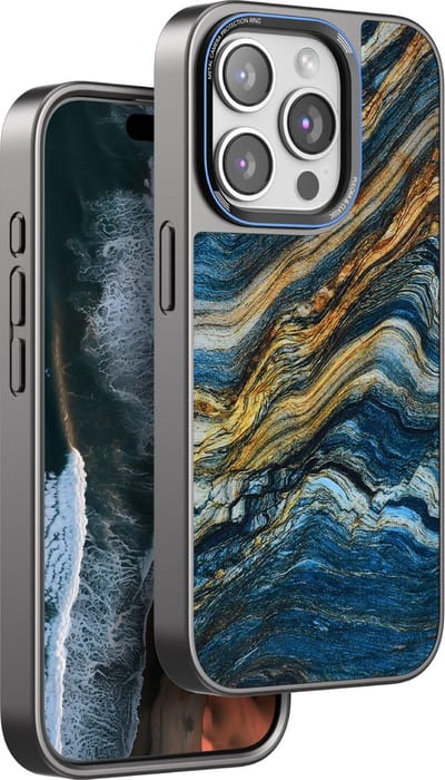 Telefoonhoesje Geschikt voor iPhone 15 Pro Max hoesje Marmeren Hoes Groen / Luxe Bescherming met Stijlvol Design shockproof backcover