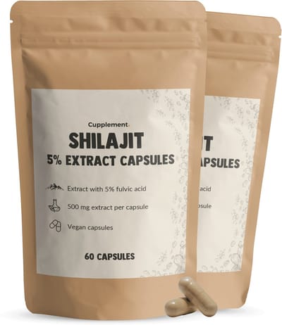 GOYU Shilajit Extract (5% Fulvinezuur) 2000 mg per dagdosering Combideal 2x 60 Capsules - Himalaya Mumijo – Shilajit gummies - shilajit 100% pure - Vegan - Zonder toevoegingen - Lab getest - 30 dagen voorraad per zakje