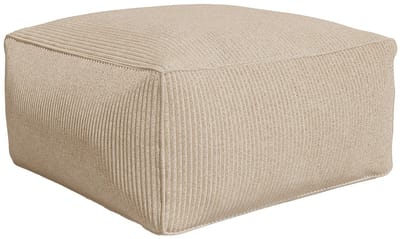 Vente-unique Modulaire zitbank met poef van beige ribfluweel NOUMARA