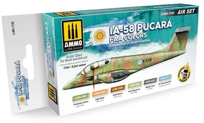 AMMO by Mig Jimenez Hobbyverf Acrylverf - MIG 7242 IA-58 Pucara FAA Colors - Acryl Set Verf set - 6x 17 ml