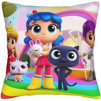 Echte Regenboog Koninkrijken Cartoon Kussensloop Polyester Kussenhoes Decoraties Sierkussenhoes Huis met Rits 45X45cm 40x40cm