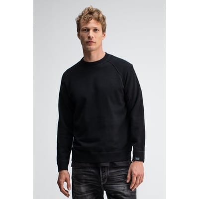 Butcher of Blue Clifton Sweat Crew Off Black Size: S | Sweaters Outlet | Heren | Zwart