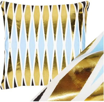 Decoratieve Kussensloop Glamour Stijl 45x45cm Geometrisch Goudblauw