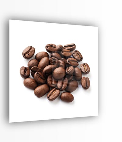 Indoorart - Glasschilderij Koffiebonen 50x50 CM - Afbeelding op plexiglas - Inclusief montagemateriaal