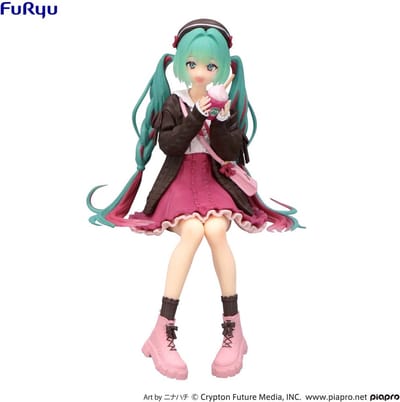 Hatsune Miku - Vocaloid - Noodle Stopper - PVC - Statue - Autumn Date - Pink Color - 14 cm