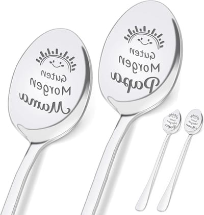 Set van 2 roestvrijstalen koffielepels voor Pasen - Perfecte paasdecoratie en cadeau voor ouders, ideaal voor ontbijt en verjaardagen