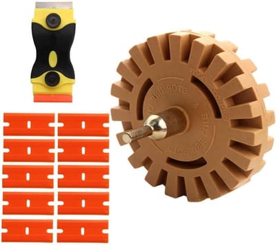 Verwijderingsgum Wiel - Stickerverwijderaar Lijmverwijderaar - Stickers Verwijderen - Met Boor Adapter - 4 Inch - Niet gespecificeerd
