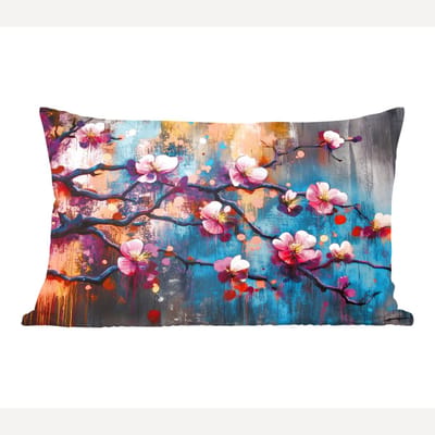 Sierkussens - Kussentjes Woonkamer - 60x40 cm - Bloemen - Tak - Abstract - Roze