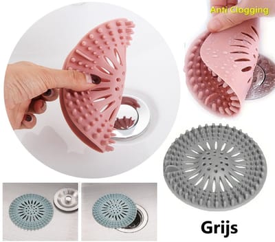 Haarfilter Voor Afvoer I Doucheputje I Afvoerplug I Afvoerputje I Haarfilter I Haarstopper I Gootsteenafvoerfilter I Siliconen I Grijs