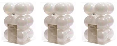 Decoris kerstballen - 36x st - parelmoer wit - D6 cm - kunststof - mat/glans - kerstversiering