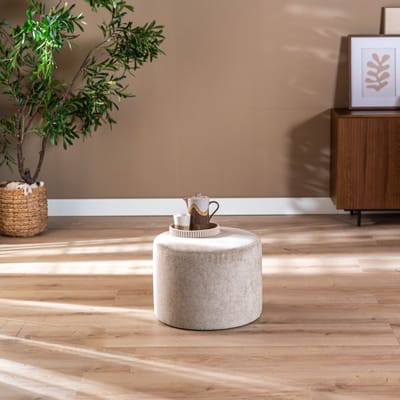 Bronx71® Poef Scandinavisch Myles stof gemêleerd taupe