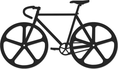 Hout-Kado - Racefiets #2 - Small - Zwart - Geometrische dieren en vormen - Hout - Lasergesneden- Wanddecoratie