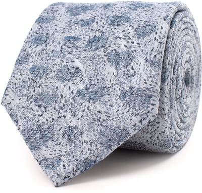 TRESANTI | GEREMIA | Silk tie with a wavy pattern | Blauw