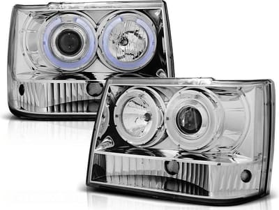 Koplampen dual halo rims CHRYSLER JEEP GRAND CHEROKEE 93-98 CHROOM