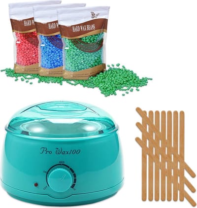 Waxapparaat starterset 100Watt -turquoise-ontharen-wax beans-wax verwarmer
