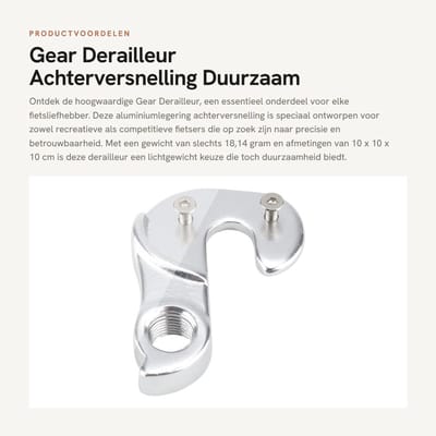 Dailygoods- Achterversnelling Aluminium Legering - Mech Derailleur - Hanger - Dropout Adapter - Slijtvast - Eenvoudige Installatie - Fietsderailleur