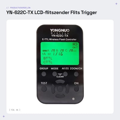 Dailygoods - YN-622C-TX LCD-flitszender - Flits Trigger - Ondersteunt belichtingscompensatie - Geschikt voor Canon DSLR-camera's - Geavanceerde flitsf...