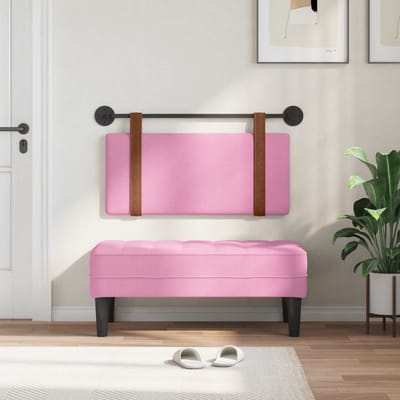 vidaXL - Hangend - hoofdbord - Roze - Antiek - PU