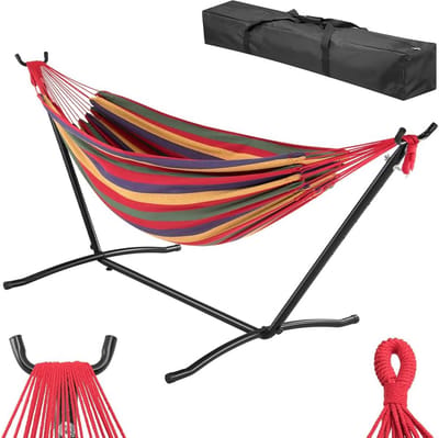 Comfortabele Braziliaanse Hangmat met Stevige Stalen Standaard en Opbergtas