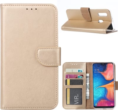 LuxeBass Hoesje geschikt voor Huawei P40 Lite - Bookcase Goud - portemonnee hoesje - telefoonhoes - gsm hoes - telefoonhoesjes