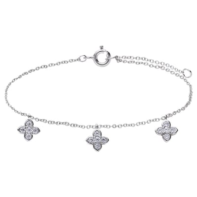 Lucardi - Dames Zilveren armband met hanger sterren - Armband - 925 Zilver - Goudkleurig - 20 cm