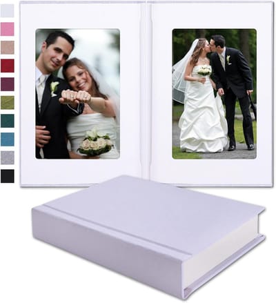 Fotoalbum met Schrijfruimte - Album voor Herinneringen - Foto's Organiseren - Linnen Hardcover - 20 Foto's - Wit