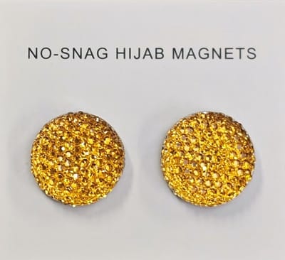 2x Hoofdoek Magneet - Magnetische Broche Acryl - Magneetbroche - Sjaal - Hijab Accessoires - Abaya - 18mm - Set 2 Stuks - Goudgeel
