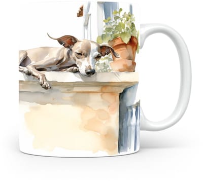 Mok Italiaanse windhond Beker voor koffie of tas voor thee, cadeau voor dierenliefhebbers, moeder, vader, collega, vriend, vriendin, kantoor, opa, oma, hond, kerst, sinterklaas, verjaardag