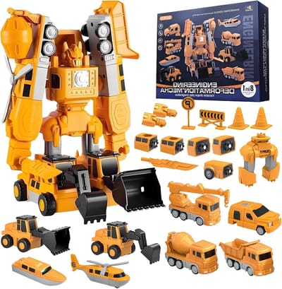 JGS Premium - Magnetische bouwplaatsvoertuigen auto-speelgoedset voor kinderen vanaf 3 jaar
