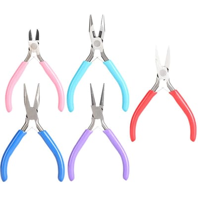 5 stuks Mini Tangen Sieraden Maken Pincetten Platte Lange Tandloze Bek Klem Draadsnijder Handgereedschap