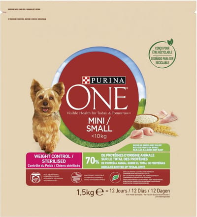 4x Purina One Adult Mini Small - hondenvoer - kalkoen - 1.5kg