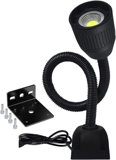 Werkplaatslamp LED - Machineverlichting - Precisiewerk - Magnetische voet - Verstelbare nek - Zwart