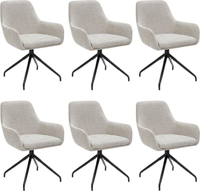Set van 6 Kick draaistoel Miko - champagne