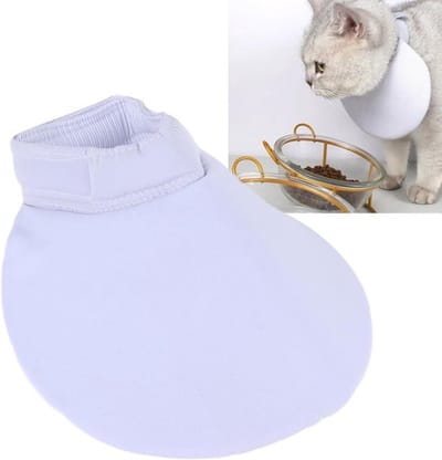 Cat Lick Bib - Zachte Lichte Preventie van Likken en Bijten - Haak en Lussluiting voor Dagelijks Gebruik en Feestjes (Lichtblauw)