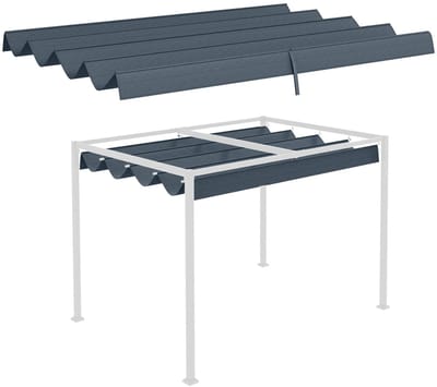 ITRONIQ Vervangingsdoek Pergola 286x245 CM - Intrekbaar Pergola Dakdoek Met UV30+ Bescherming - Waterafvoer - Donkergrijs