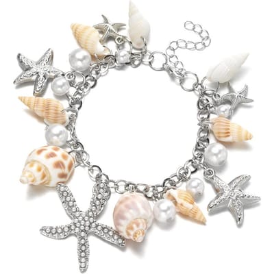Koreaanse Mode Mode Getijden Oceaan Boheemse Armband, Zeester Schelp Armband Sieraden white